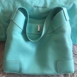 Tiffany & Co Grain Ellis Blue Hobo Bag